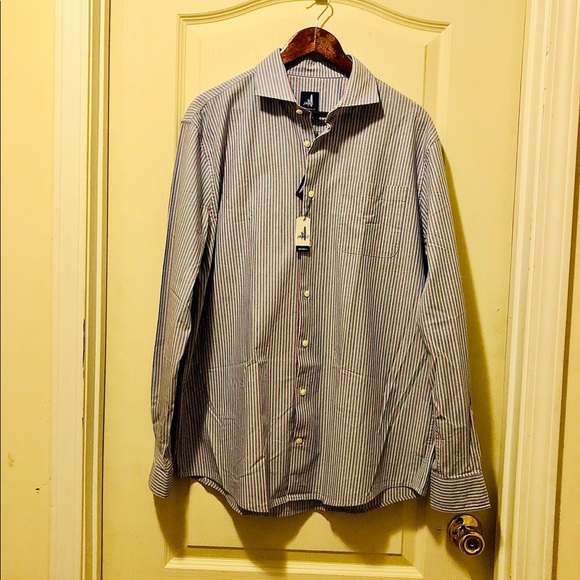 Johnnie O - Men’s Striped Button Up Dress Shirt - Picture 6 of 13